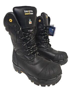 DAKOTA Men's 8901 Composite Toe Composite Plate HD3 Waterproof Boots Black 9M